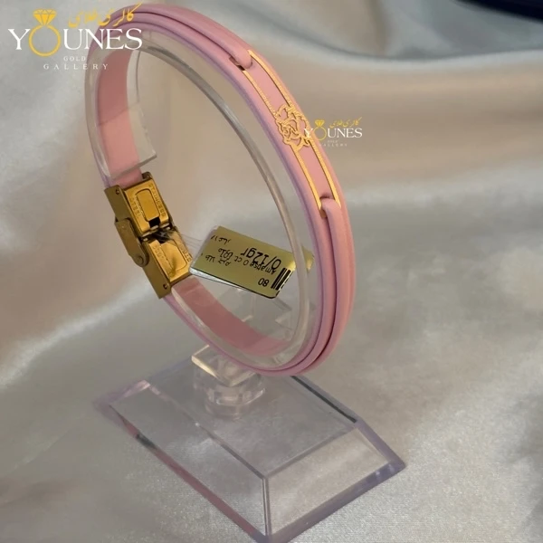 دستبند طلا زنانه چرم گل L551